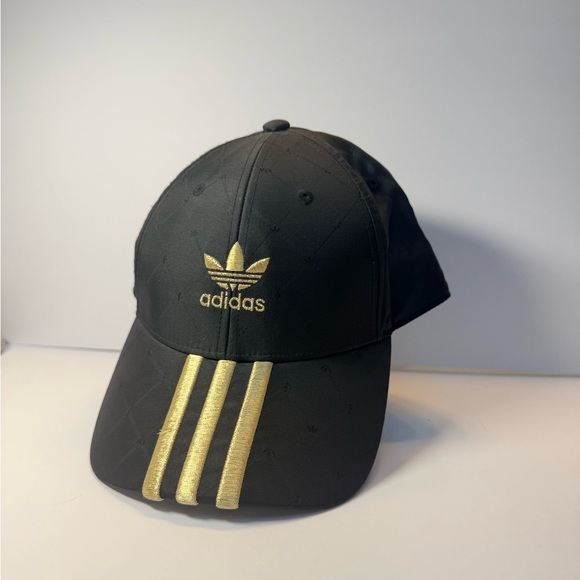 Adidas Originals Black Gold Trefoil 3-Stripes Cap H09043 Quilted bold sporty - Picture 4 of 8